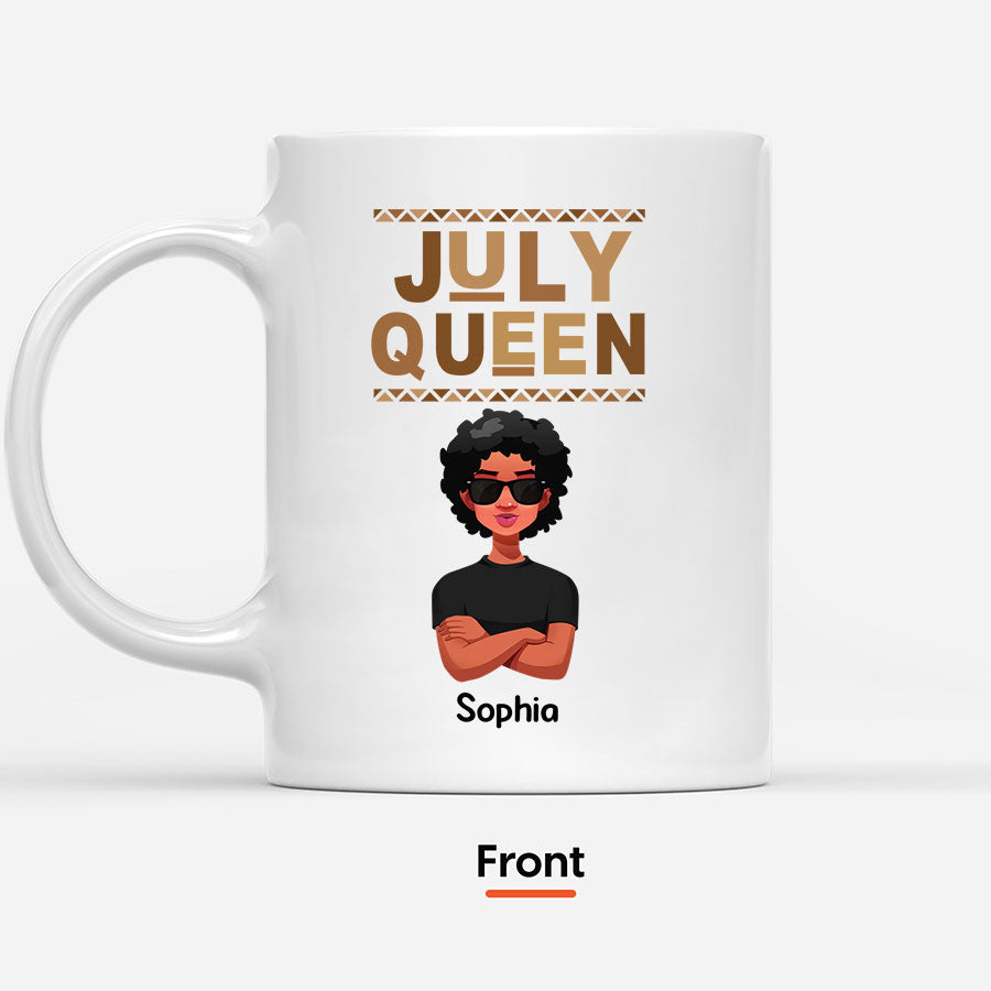 July Birthday Mug, Custom Birthday Mug, Queens Are Born In July, July Birthday Mug For Woman, July Birthday Gifts