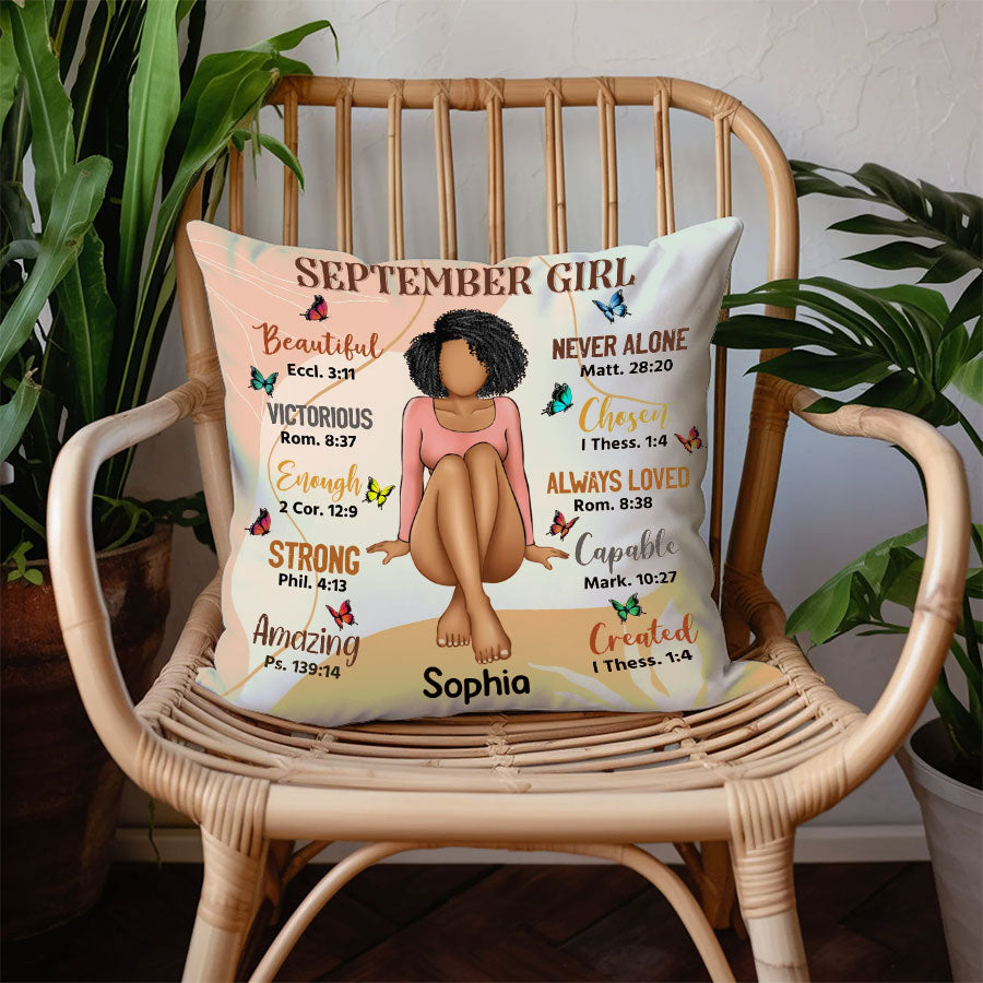 Personalized Pillow - Custom Birthday Gifts For September Girls, September Pillow, September Girl Birthday Gift