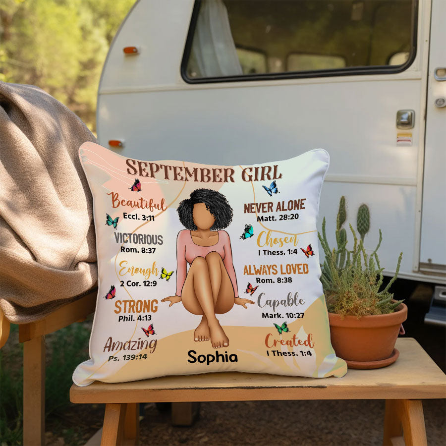 Personalized Pillow - Custom Birthday Gifts For September Girls, September Pillow, September Girl Birthday Gift