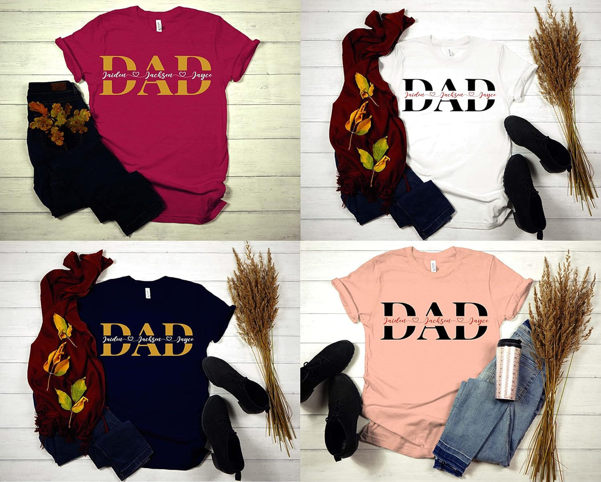 Personalized Dad and Kids Names Shirt for Father, Fathers Day Tee for Dad, Favorite Dad Shirts, Fathers Day T Shirt, Dad T-shirt, Matching Family Shirt, Favorite Tees, Gift for Father