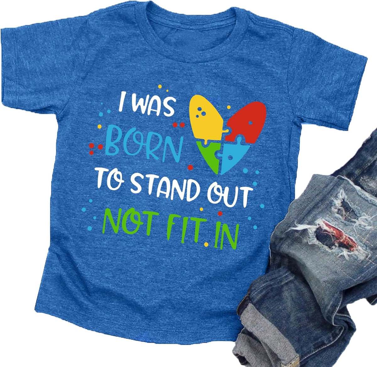 Autism Awareness T-Shirt Kids Puzzle Heart Graphic Tee Autism Support Tshirt Toddler Mental Health Tops