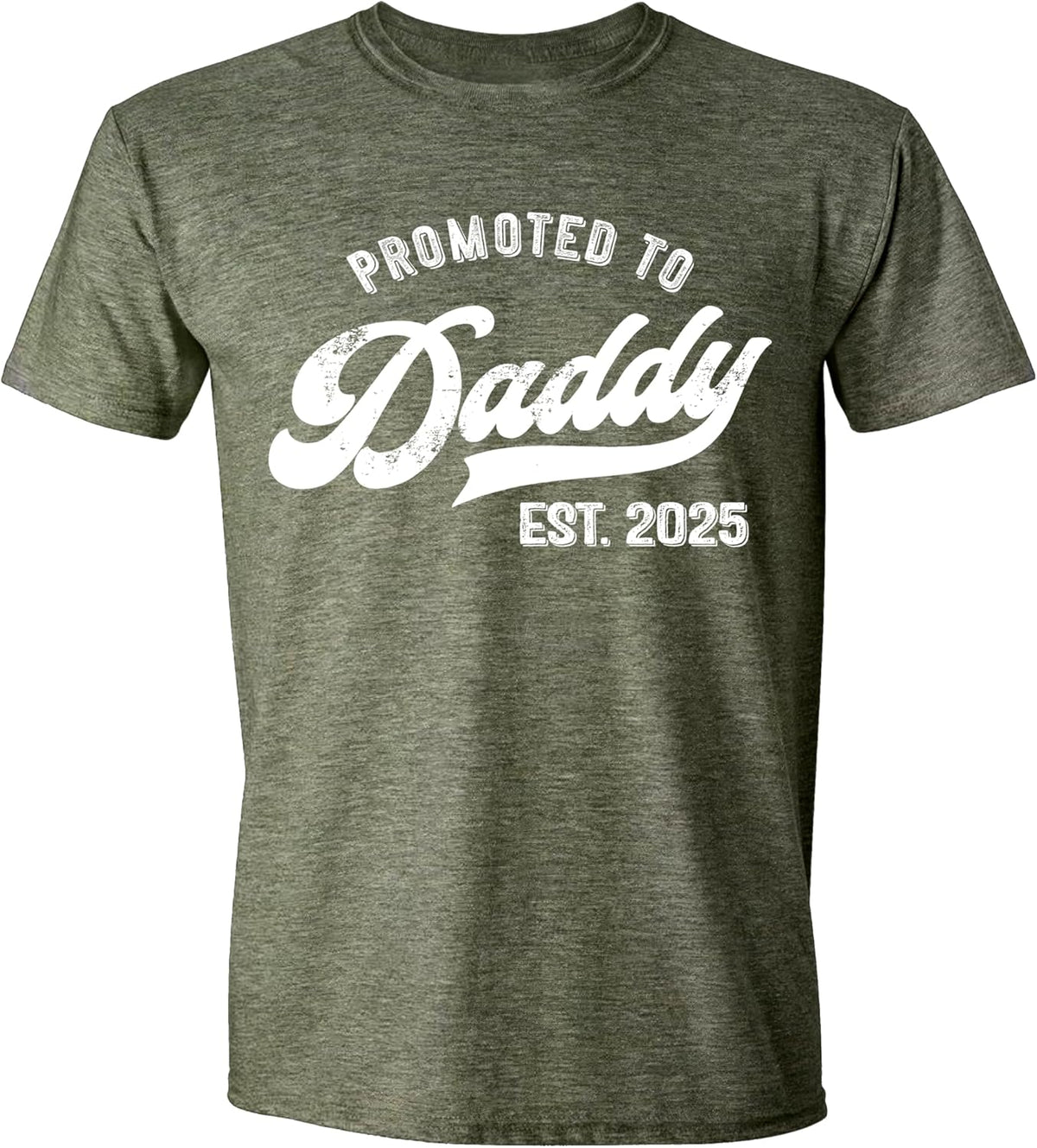 Promoted to Daddy 2025 T-Shirt Funny Humor New Dad Baby Family First Time Fathers Day Shirt