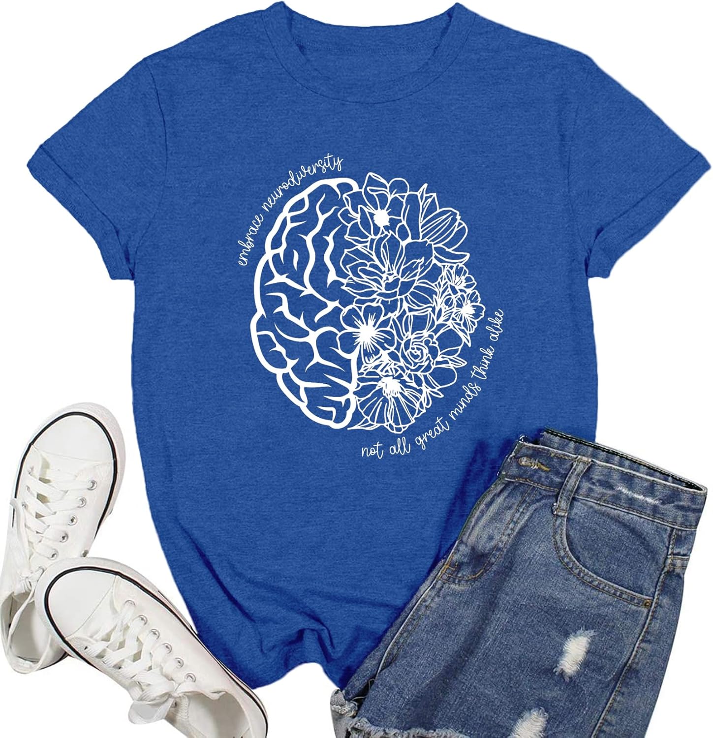 Ascrazy Autism Awareness Shirt for Women Autism Acceptance Love Tshirt Inspirational Neurodiversity Tee Top