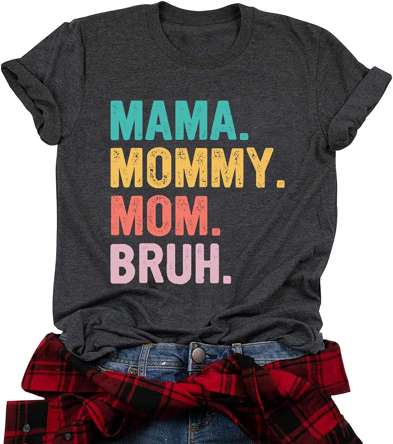 Mama Shirt for Women Mama Mommy Mom Bruh Mother's Day T Shirts Funny Short Sleeve Casual Tops Tees Mother Shirt