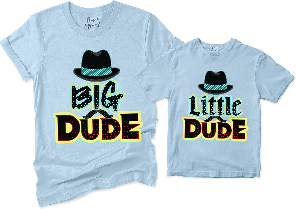 NACRE APPAREL Big Dude Little Dude Matching Dad and Me Best Friend Father&#39;s Day Father and Son