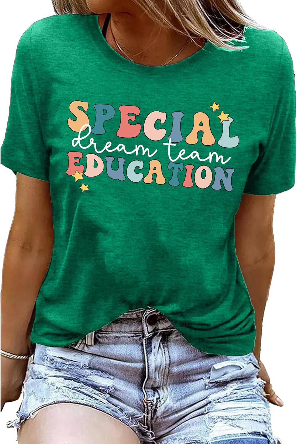 Special Education Teacher Shirts for Women SPED Teachers Graphic T-Shirts Teaching Life Gift Short Sleeve Tee Tops