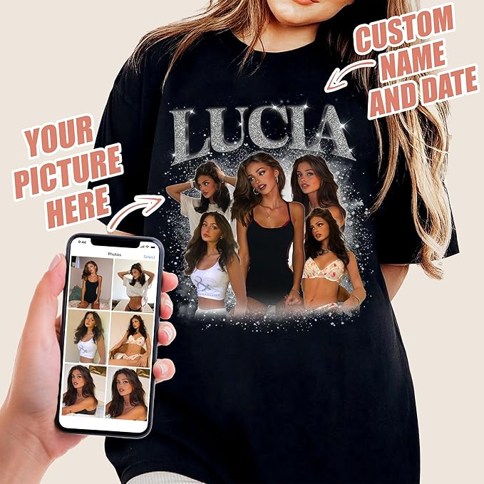 Personalized T Shirts With Pictures, Custom Picture T Shirts, Valentines Gifts For Men, Shirt Valentine, Custom Print Tees, Birthday Gifts, Gifts For GF