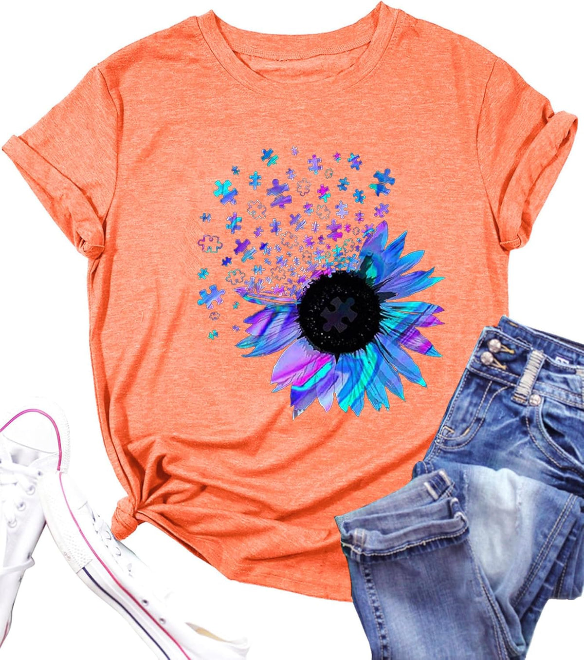 Bealatt Women&#39;s Sunflower Graphic Shirts Sunflower Pattern Print Tank Tops Casual Sleeveless Summer Tops Holiday Tee Shirt Mother Shirt