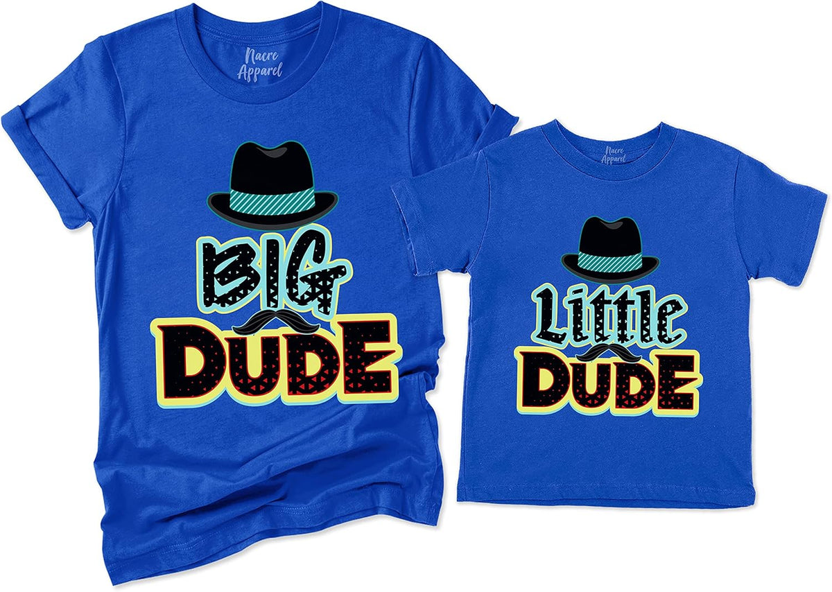 NACRE APPAREL Big Dude Little Dude Matching Dad and Me Best Friend Father&#39;s Day Father and Son