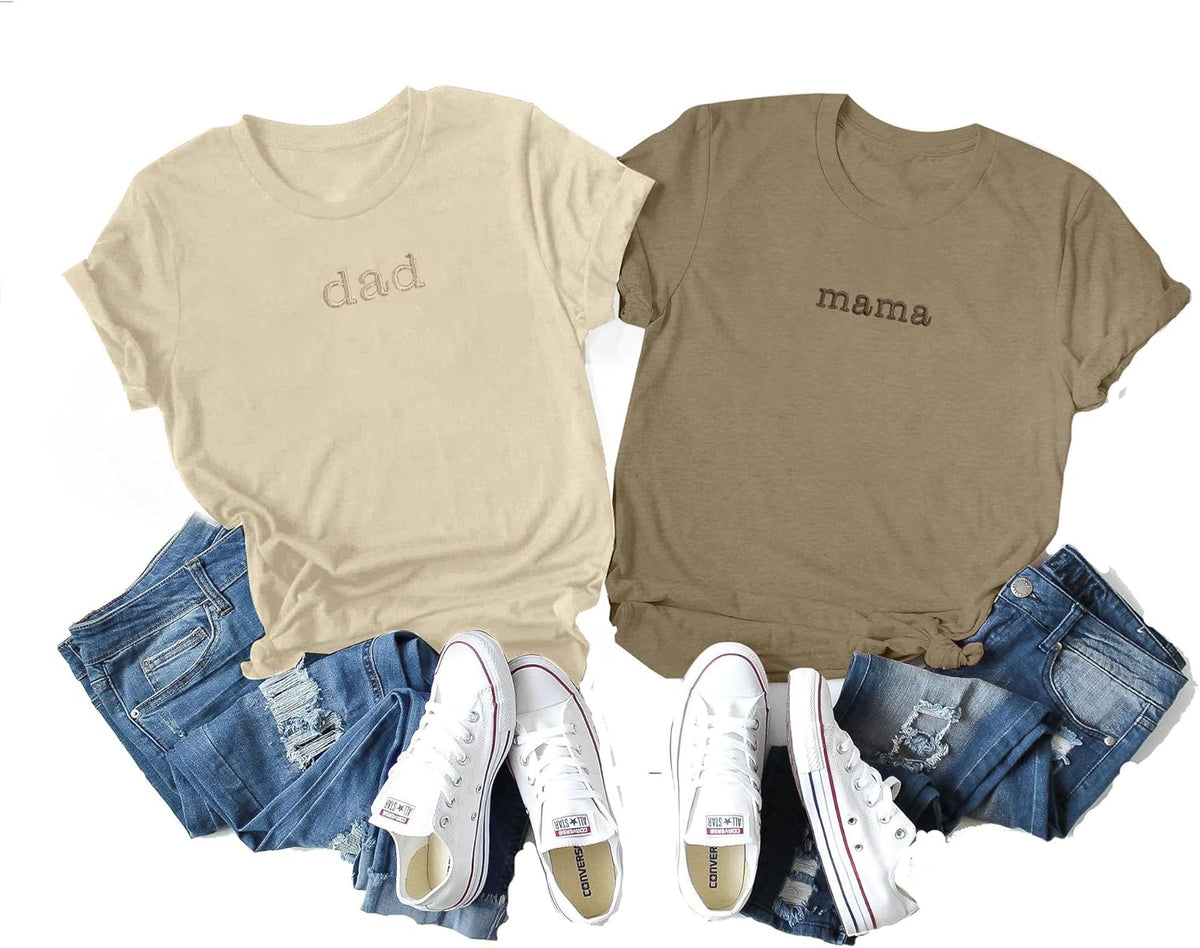 ASTANFY Dad Shirt Mom Shirt: Mom and Dad Matching Shirts Pregnancy Announcement T-Shirt Pregnancy Reveal Gifts Shirt