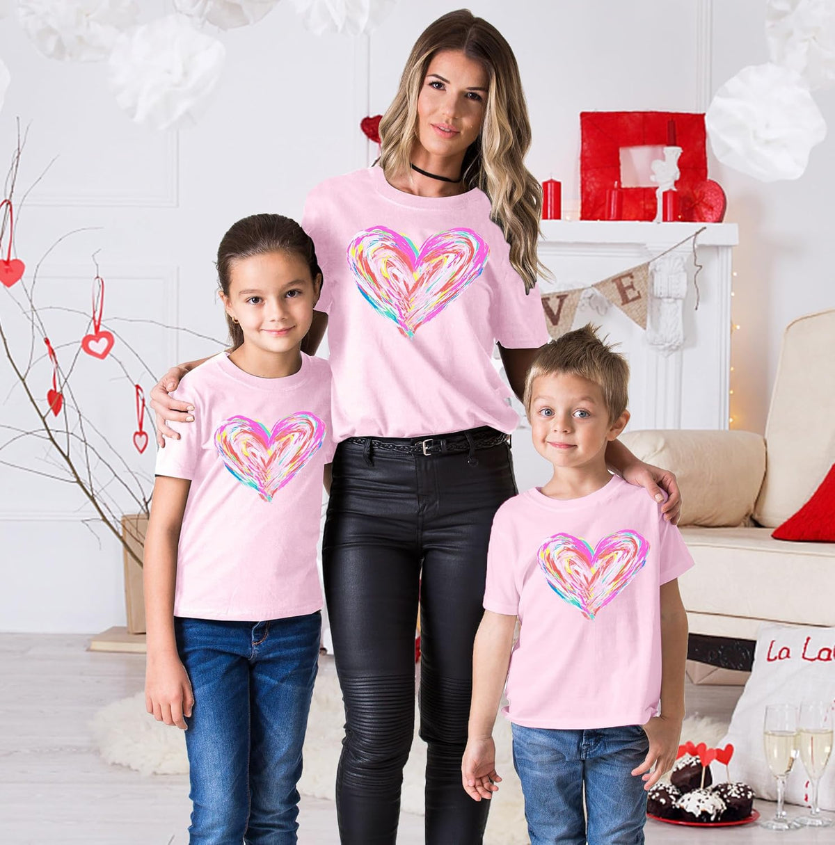 Mommy and Me Valentines Outfits: Valentines Shirt Women Love Heart Mom and Baby Matching Outfits