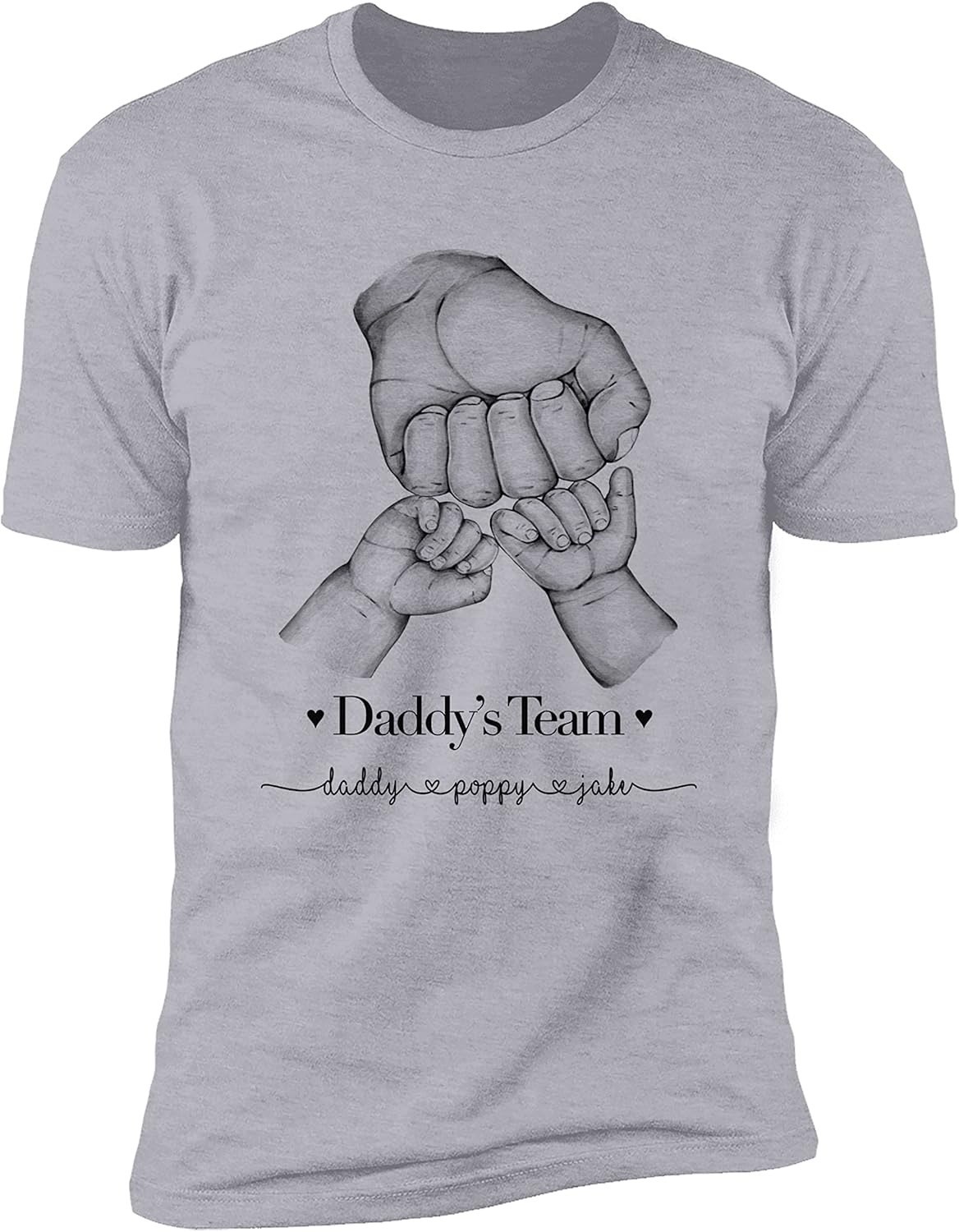 NAZENTI Personalized Fathers Day T-Shirt, Dad Papa Fist Bump Flag Shirt, Grandpa Papa Shirt, Gifts for Fathers Day