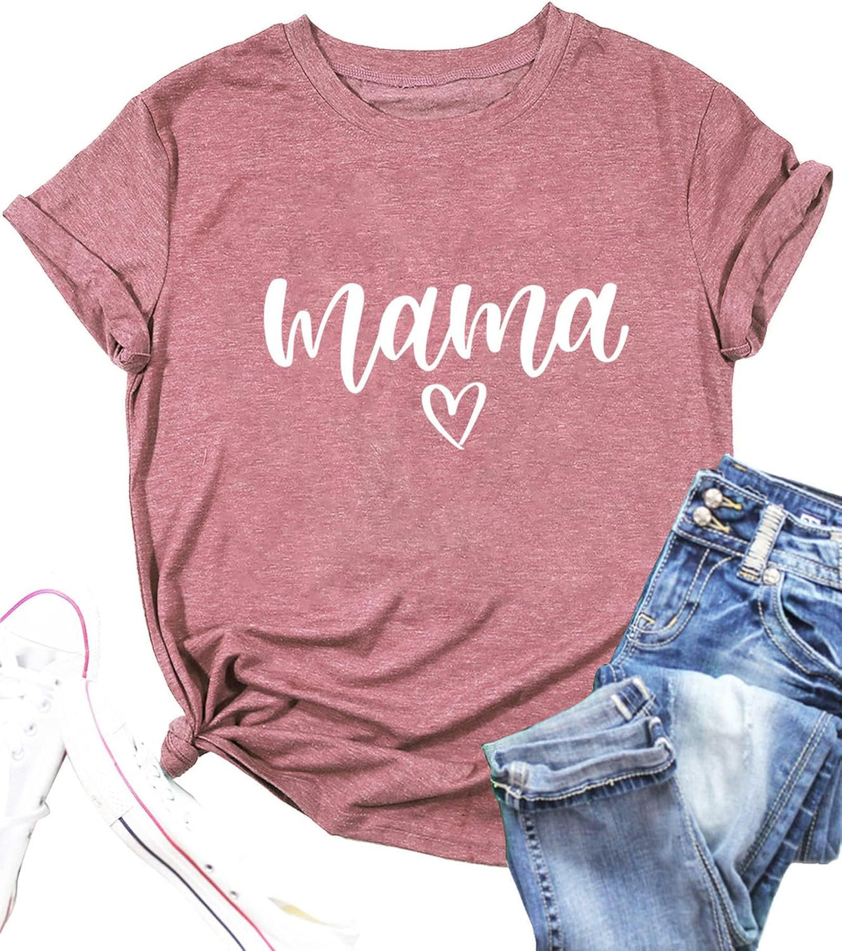 Mama Shirt Letter Printed Mom Life Tshirts Mom Mama Floral Wild Flowers Casual Short Sleeve Mother&#39;s Day Tee Tops