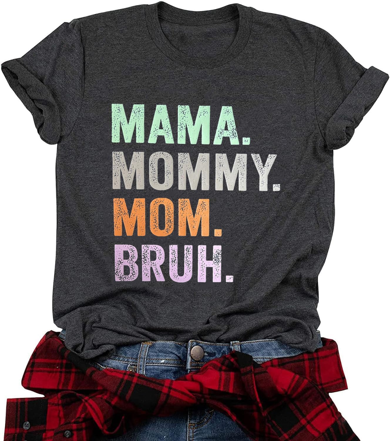 Mama Mommy Mom Bruh Shirt Women Mama Tshirt Mother'day Gift Shirts Funny Short Sleeve Tee Tops Mother Shirt