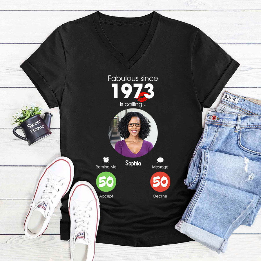 50th birthday shirts for her, Personalised 50th birthday gifts, 1973 t shirt, 50 and fabulous shirt, 50th birthday shirt ideas, gift ideas 50th birthday woman