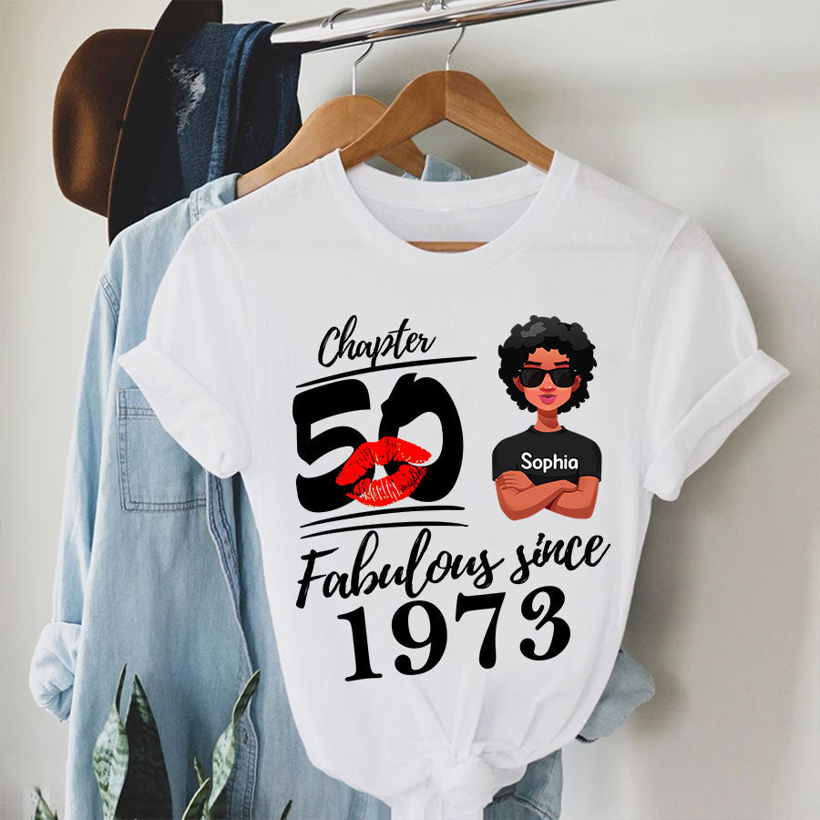 50th Birthday Shirts For Her, Personalised 50th Birthday Gifts, 1973 T Shirt, 50 And Fabulous Shirt, 50th Birthday Shirt Ideas, Gift Ideas 50th Birthday Woman