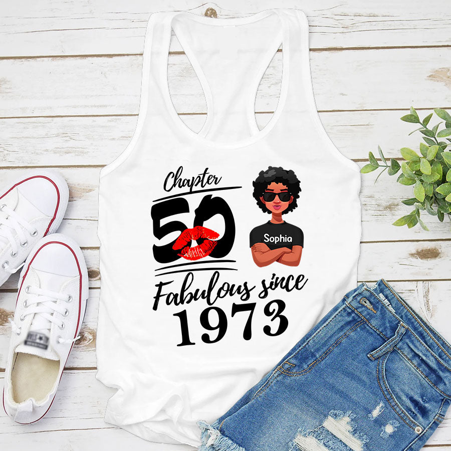 50th Birthday Shirts For Her, Personalised 50th Birthday Gifts, 1973 T Shirt, 50 And Fabulous Shirt, 50th Birthday Shirt Ideas, Gift Ideas 50th Birthday Woman