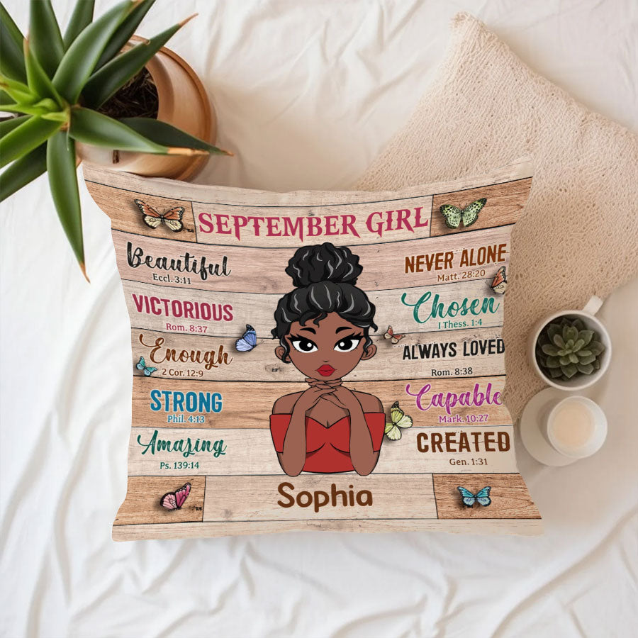 Personalized Pillow - Custom Birthday Gifts For September Girls, September Pillow, September Girl Birthday Gift