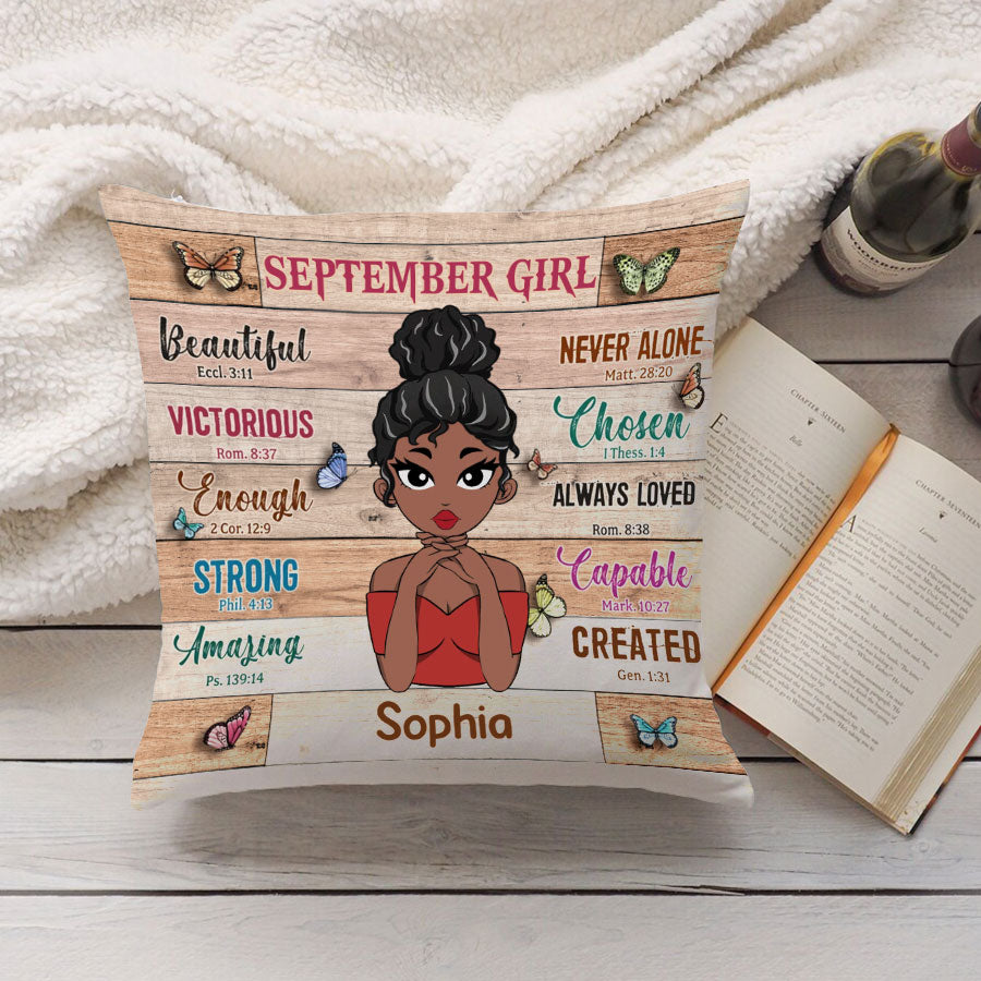 Personalized Pillow - Custom Birthday Gifts For September Girls, September Pillow, September Girl Birthday Gift