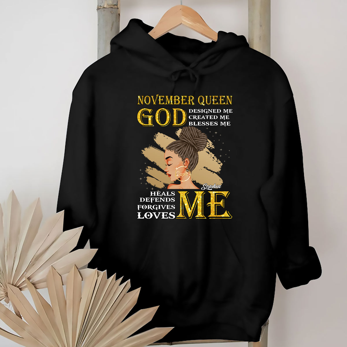 Personalized November Birthday Shirt For Woman, Queens Are Born In November Gifts, Melanin Afro Woman Shirt, Black Girl Tee, Afro Queen Gift-YPT-ALK