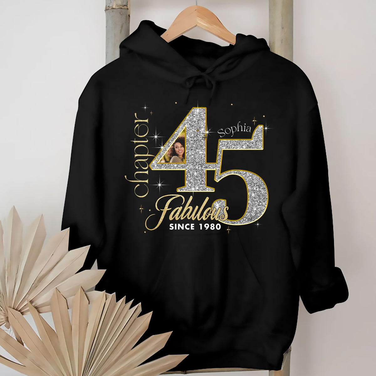 Custom Face Photo 45&#39;s Birthday Shirt, 45th Birthday Unique T Shirt For Woman, Custom Birthday Shirt, Her Gifts For 45 Years Old , Turning 45 Birthday Cotton Shirt-YPT-ALK