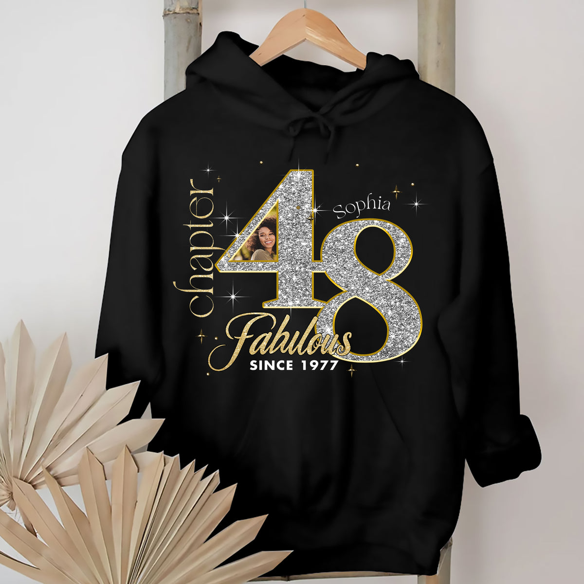 Custom Face Photo 48&#39;s Birthday Shirt, Fabulous Since 1977 48th Birthday Unique T Shirt For Woman, Custom Birthday Shirt, Her Gifts For 48 Years Old , Turning 48 Birthday Cotton Shirt-YPT-ALK