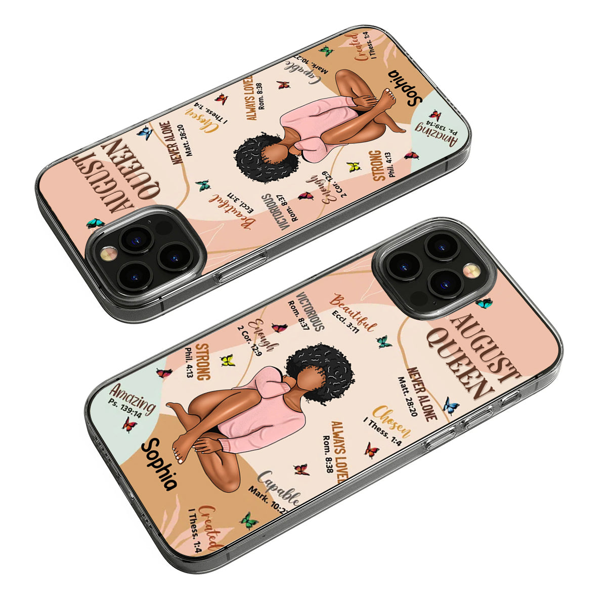 Personalized Clear Phone Case, Birthday Gift For August Queen, August Birthday Gifts, August Birthday Gift Idea For Her