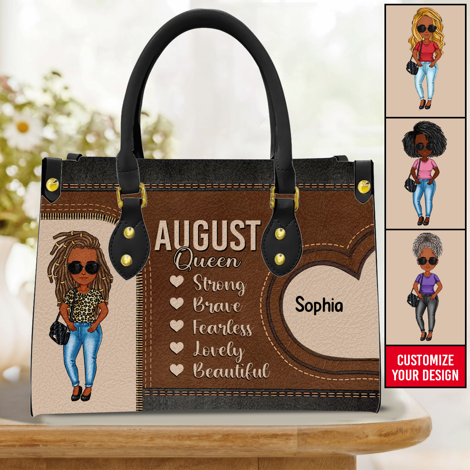 Personalized Leather Bag - August Birthday Gifts For August Queens, Queen Was Born In August