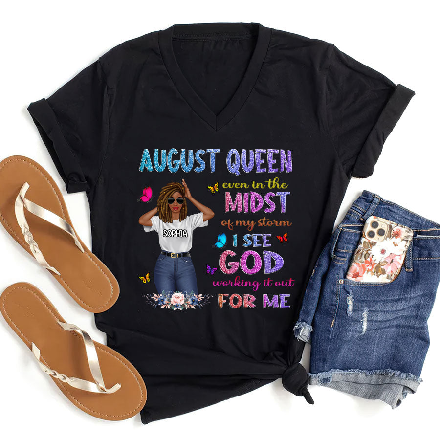 August Birthday Shirt, Custom Birthday Shirt, Queen Was Born In August, August Birthday Shirts For Woman, August Birthday Gifts
