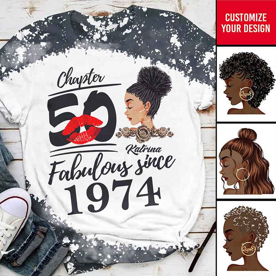 Chapter 50, Fabulous Since 1974 50th Birthday Unique T Shirt For Woman, Custom Birthday Shirt, Her Gifts For 50 Years Old , Turning 50 Birthday Cotton Shirt - YPT-HCT