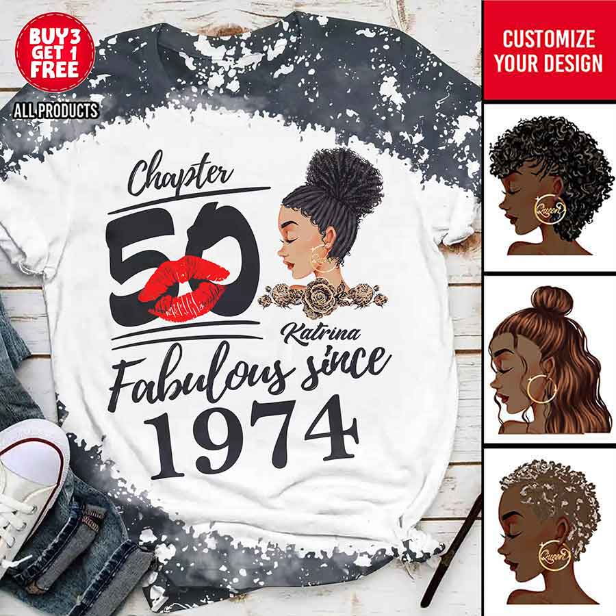 Chapter 50, Fabulous Since 1974 50th Birthday Unique T Shirt For Woman, Custom Birthday Shirt, Her Gifts For 50 Years Old , Turning 50 Birthday Cotton Shirt - YPT-HCT
