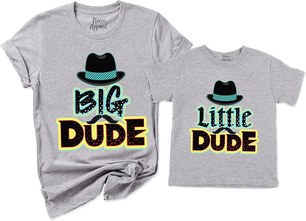 NACRE APPAREL Big Dude Little Dude Matching Dad and Me Best Friend Father&#39;s Day Father and Son