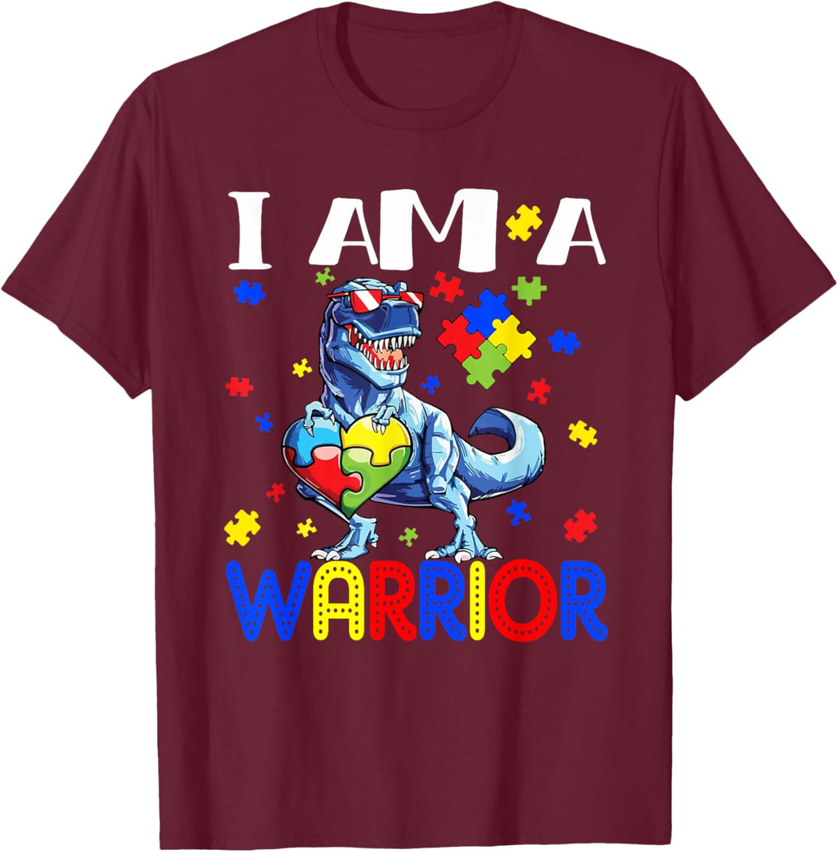 I Am A Warrior Autism Boys Family Dinosaur Autism Awareness