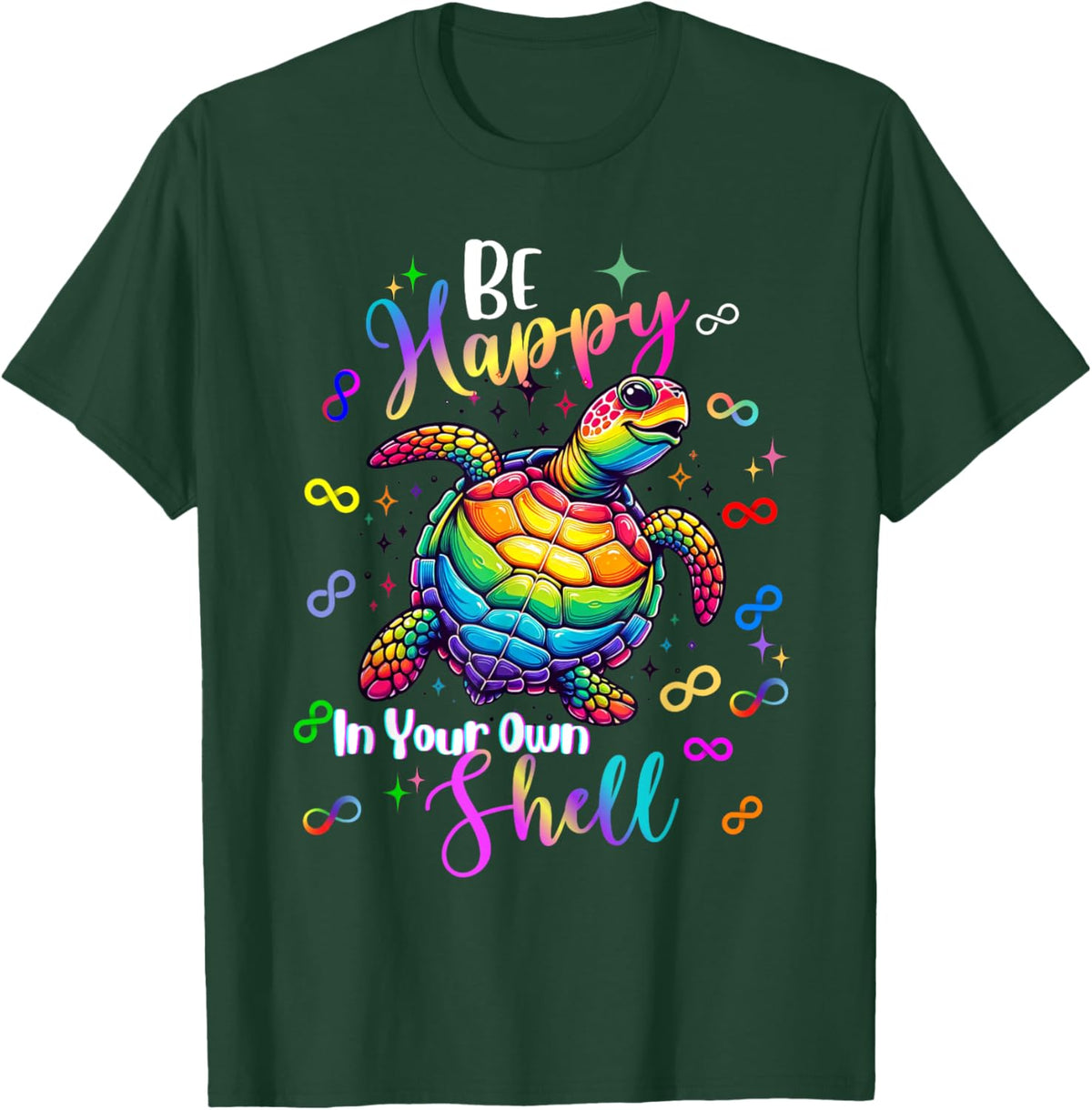 Rainbow Turtle Be Happy In Your Own Shell Autism Awareness