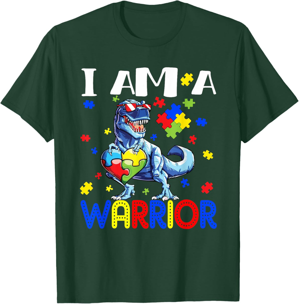 I Am A Warrior Autism Boys Family Dinosaur Autism Awareness