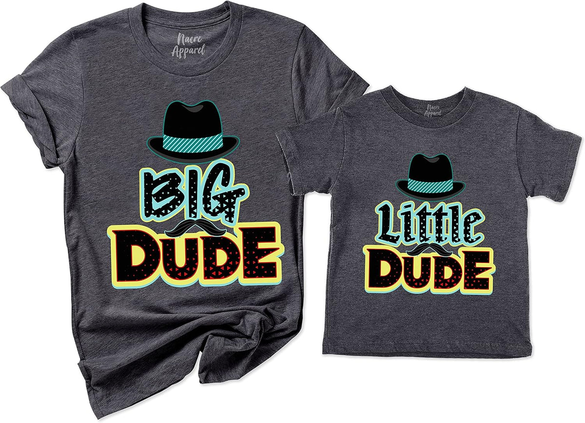 NACRE APPAREL Big Dude Little Dude Matching Dad and Me Best Friend Father&#39;s Day Father and Son