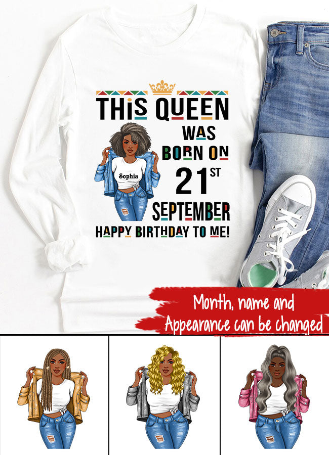 September Birthday Shirt, Custom Birthday Shirt, Queens Are Born In September Birthday Shirts For Woman