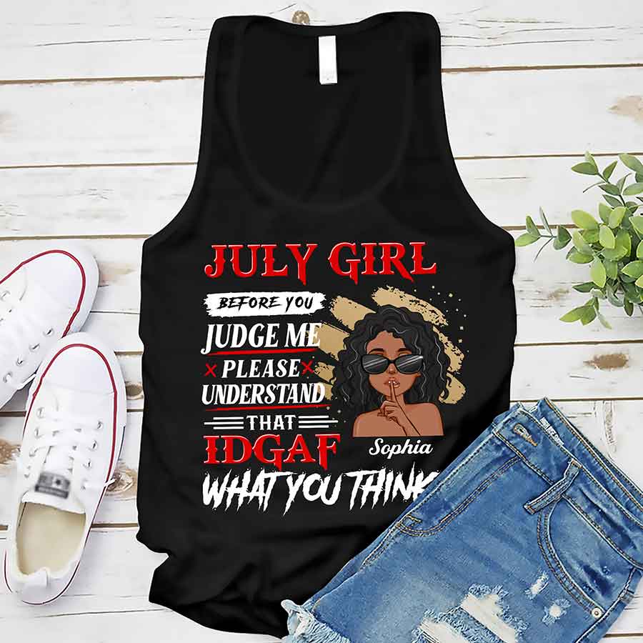 Custom July Birthday Shirt For Woman, Queens Are Born In July Gifts, Melanin Afro Woman Shirt, Black Girl Tee, Afro Queen Gift-YPT-ALK