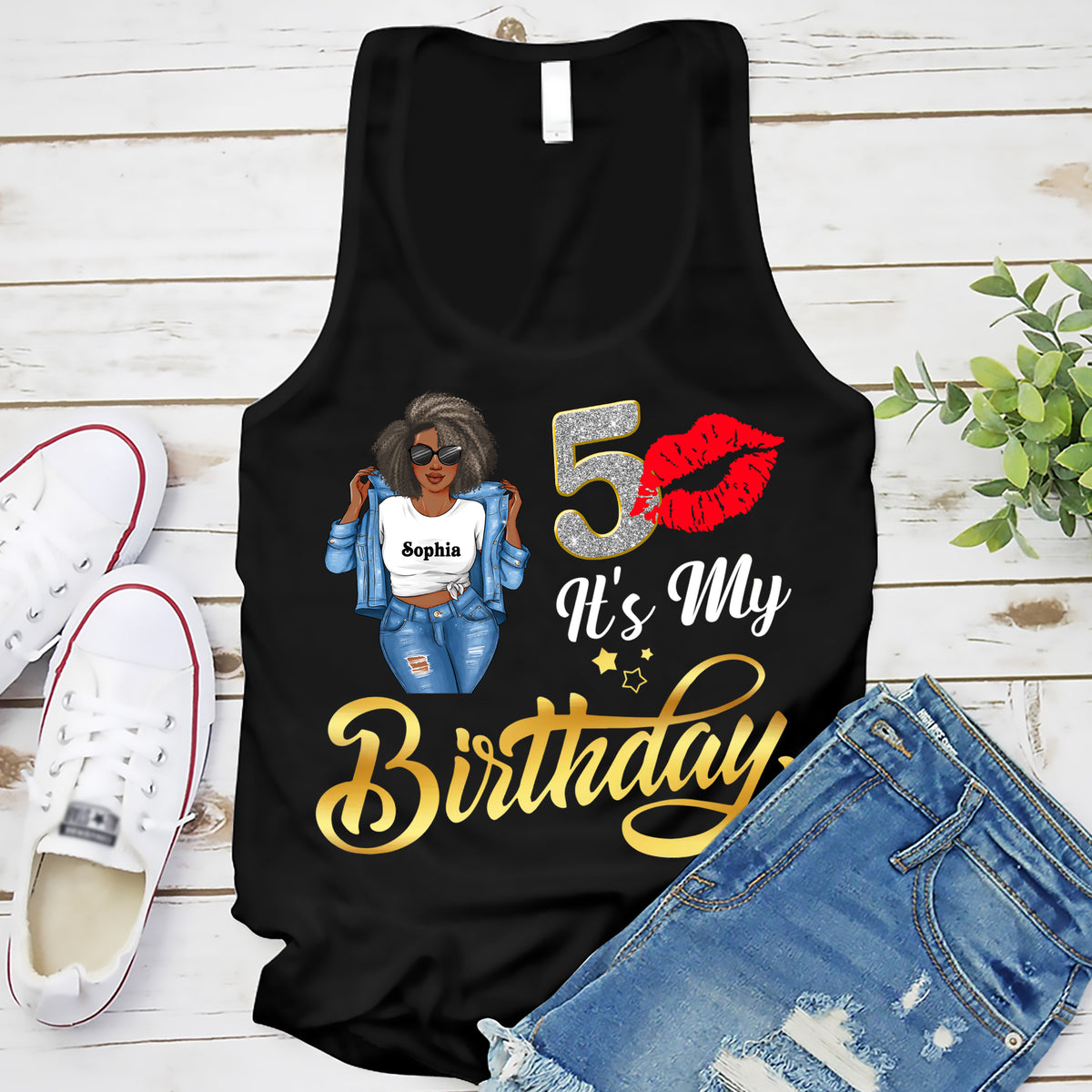Personalized 50th Birthday Unique T Shirt For Woman, Custom Birthday Shirt, Her Gifts For 50 Years Old , Turning 50 Birthday Cotton Shirt-YPT-ALK