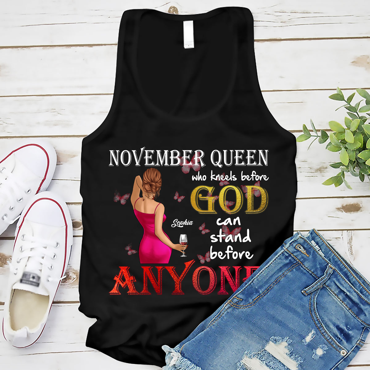 Personalized November T Shirt, Custom November Birthday Shirt For Woman, Queens Are Born In November Gifts, Melanin Afro Woman Shirt, Black Girl Tee, Afro Queen Gift-YPT-ALK