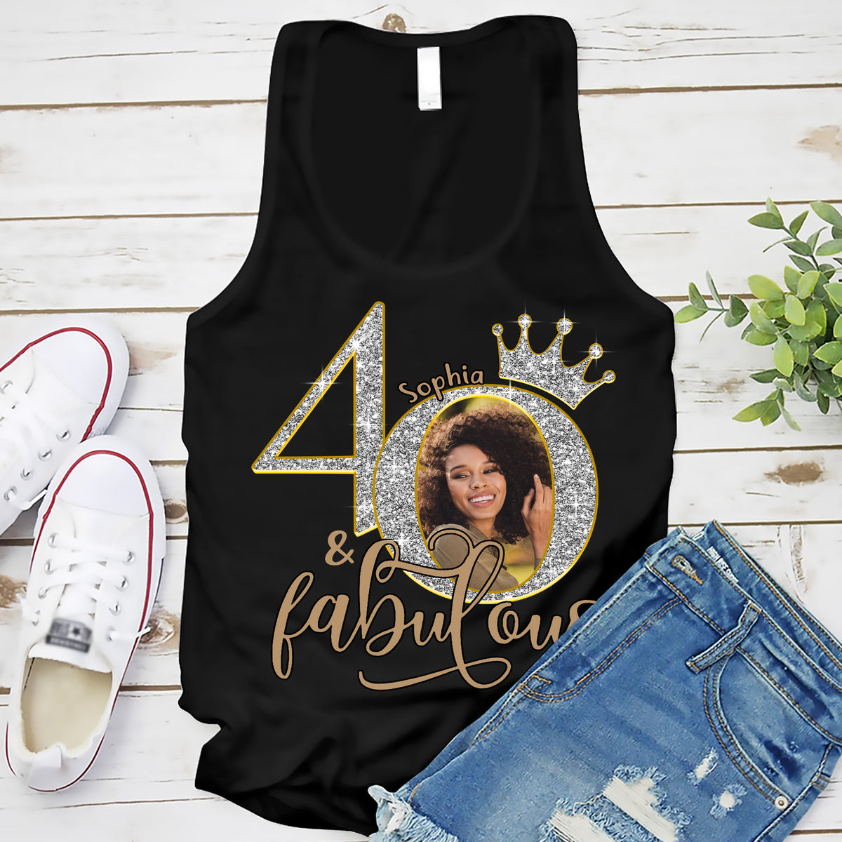 40th Birthday Shirts, Custom Photo Birthday Shirts, Turning 40 Shirt, Gifts For Women Turning 40, 40 And Fabulous Shirt, 40th Birthday Shirts For Her - YPT-ALK