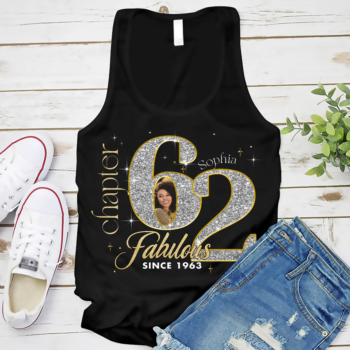Custom Face Photo 62&#39;s Birthday Shirt, Fabulous Since 1963 62nd Birthday Unique T Shirt For Woman, Custom Birthday Shirt, Her Gifts For 62 Years Old , Turning 62 Birthday Cotton Shirt-YPT-ALK