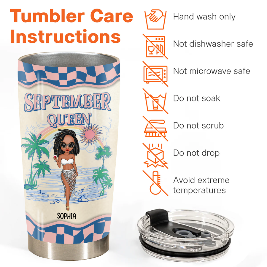 Personalized Tumblers, Birthday Tumbler, Birthdays In September, September Birthday Gifts For Her