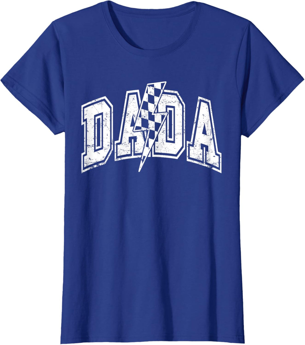 Dada Lightning Bolt Checkered Varsity Dad Men Father&#39;s Day