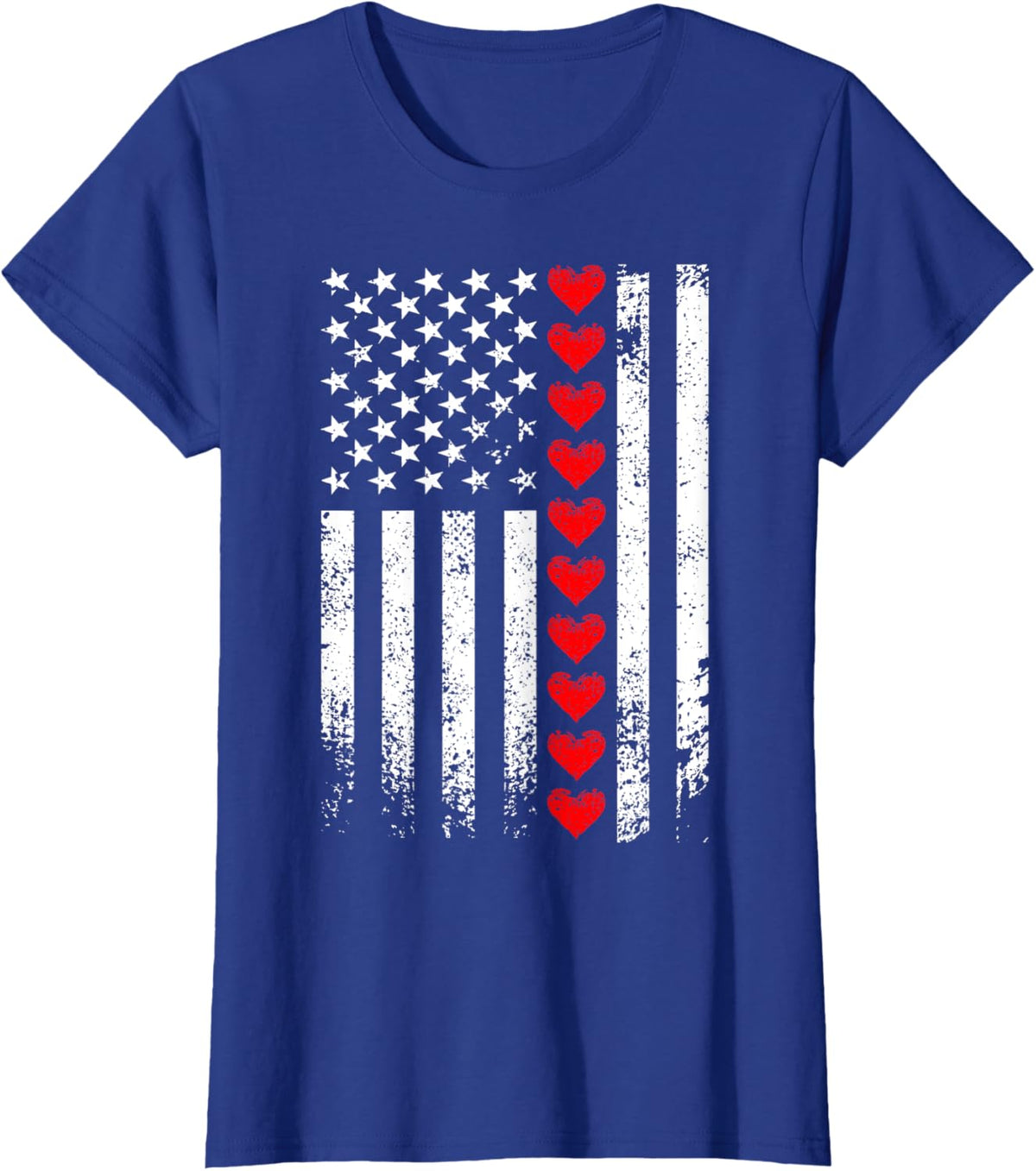 Vintage Valentines Day American Flag Hearts Mens Boys Kids