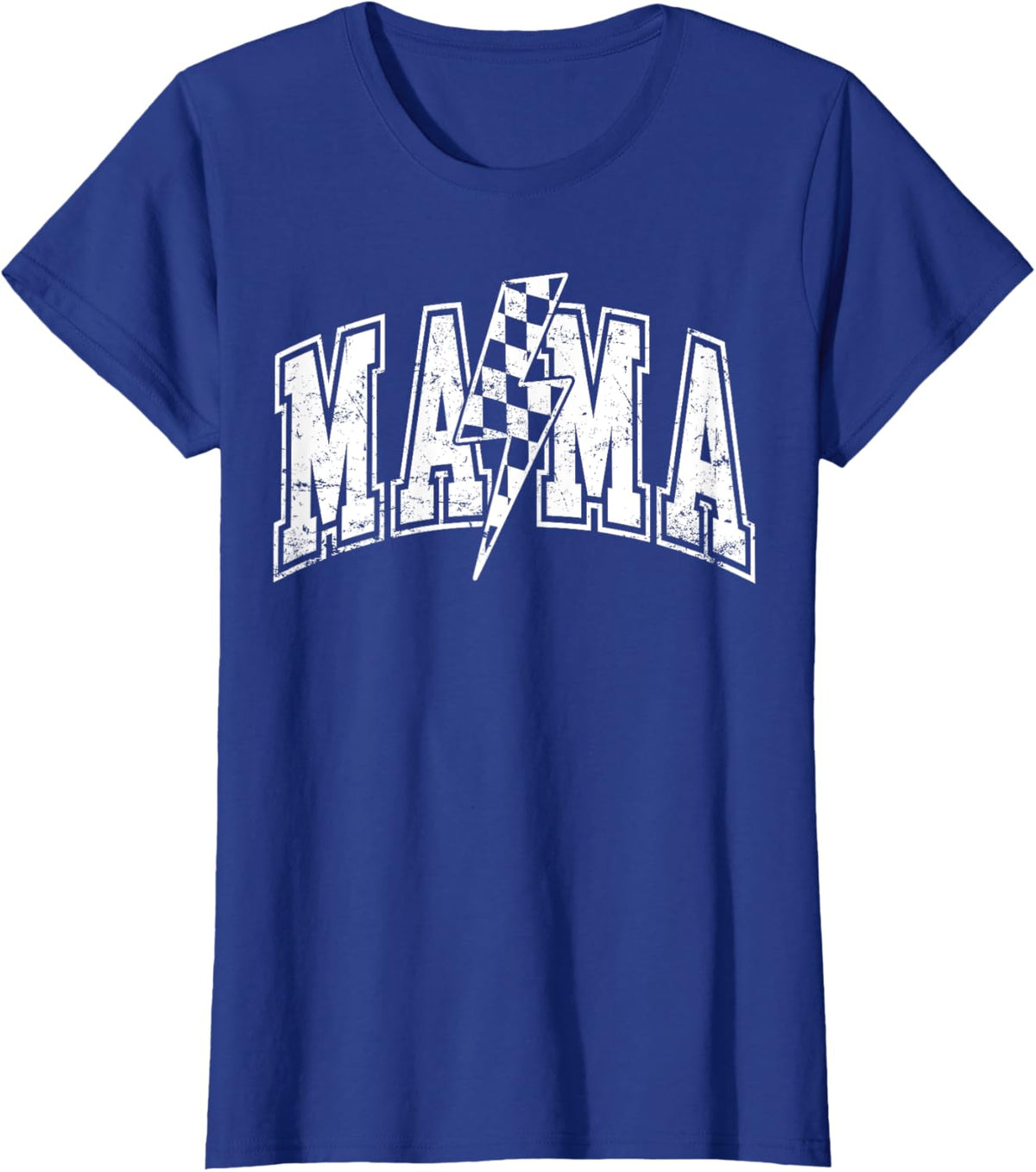 Mama Lightning Bolt Checkered Varsity Mom Women Mother&#39;s Day Mother Shirt