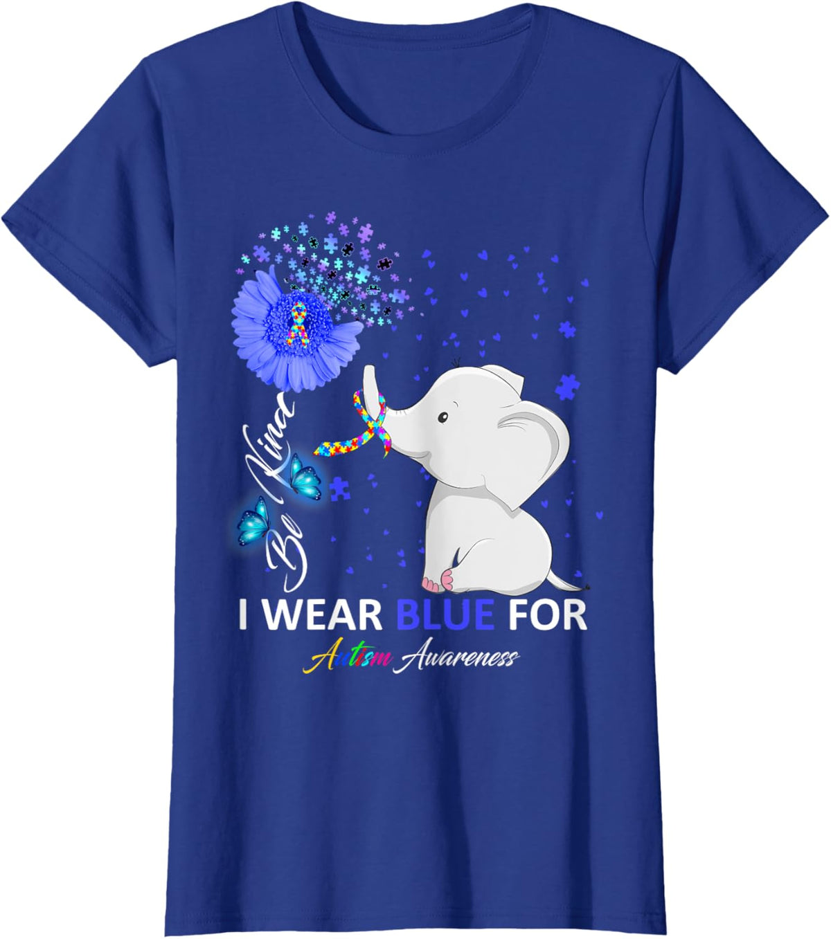 I Wear Blue Autism Awareness - Elephant Autism Awareness
