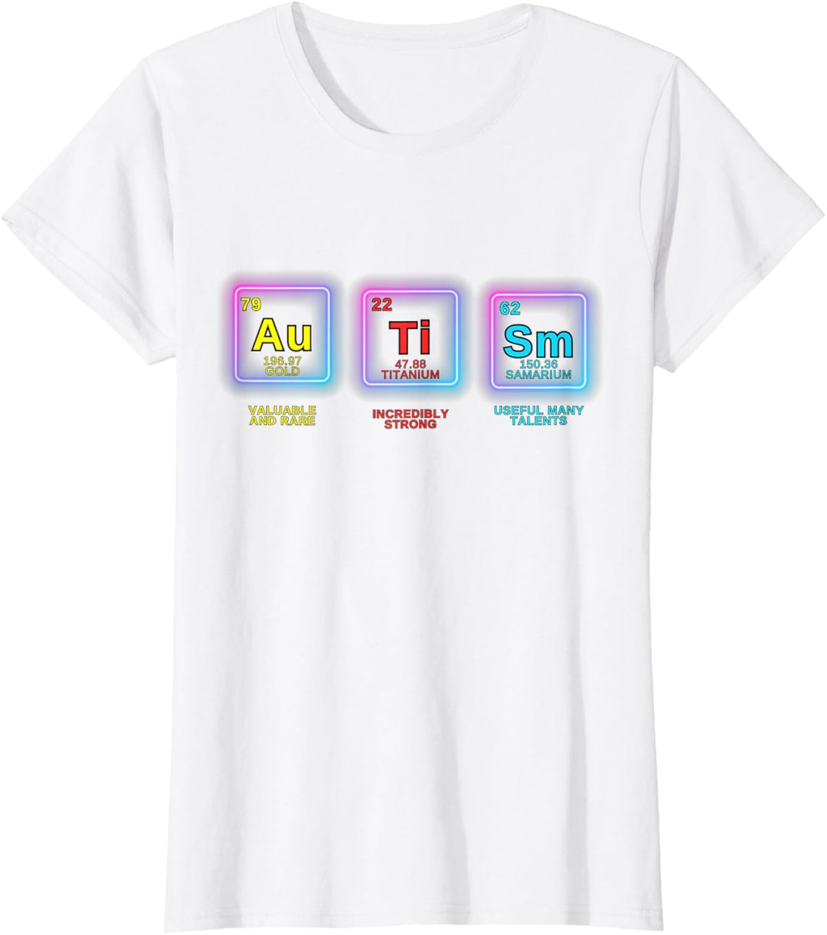 Autism Awareness Kids Women Men Elements Periodic Table ASD