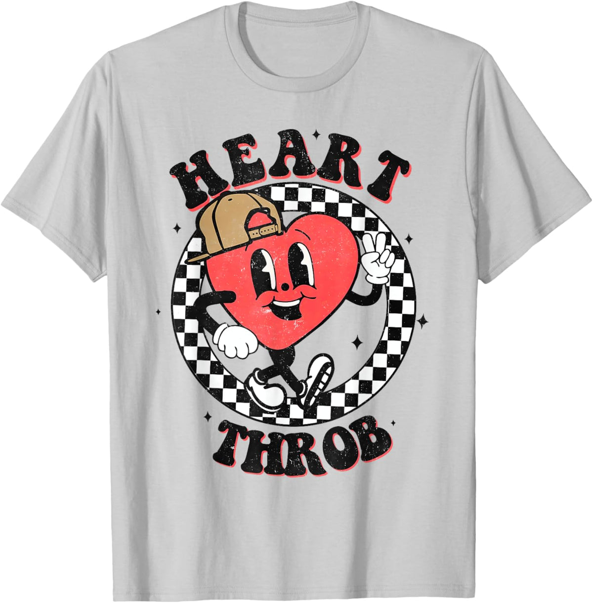 Retro Heart Throb Checkered Kid Preschool Boy Valentines Day