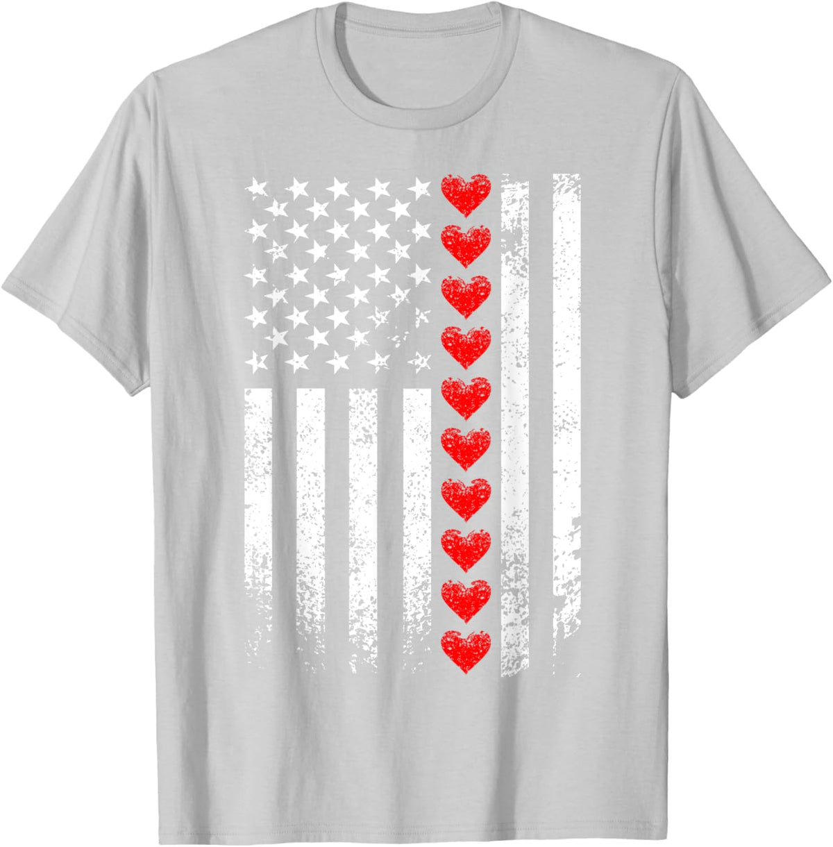 Vintage Valentines Day American Flag Hearts Mens Boys Kids